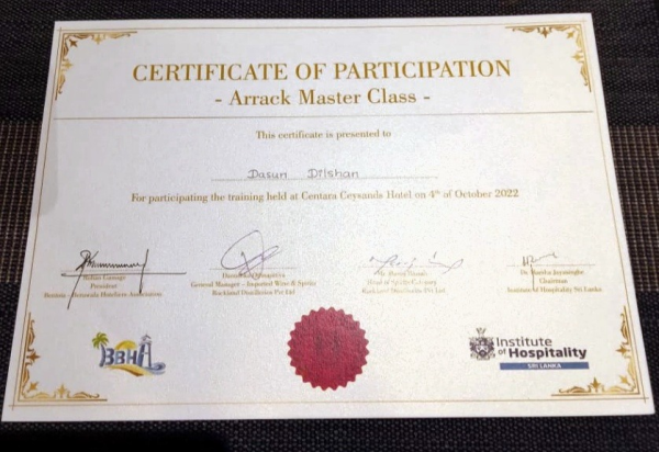 Arrack Masterclass -OCTOBER 2022 at Bentota Centara Ceysands Resort and Spa photo 4
